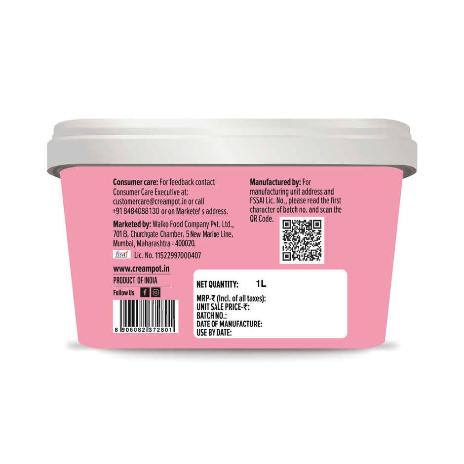 Cream Pot Strawberry Tub | Frozen Dessert Tub