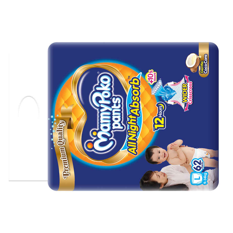 Mamypoko All Night Absorb Pant Style Diaper | L | 62 pcs