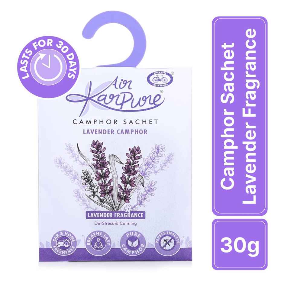 Lavender Camphor Sachet by Air Karpure|Car, Bathroom, Wardrobe & Room Freshener|From House of Cycle
