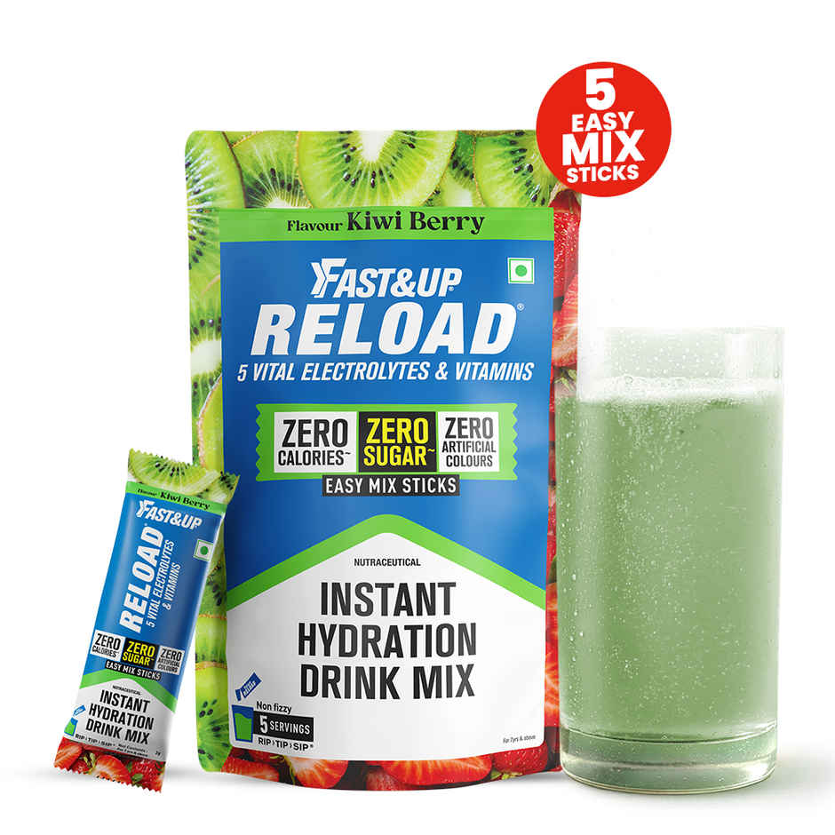 Fast&Up Reload Zero Sugar Instant Hydration Sticks With 5 Essential Electrolytes | Kiwi Berry
