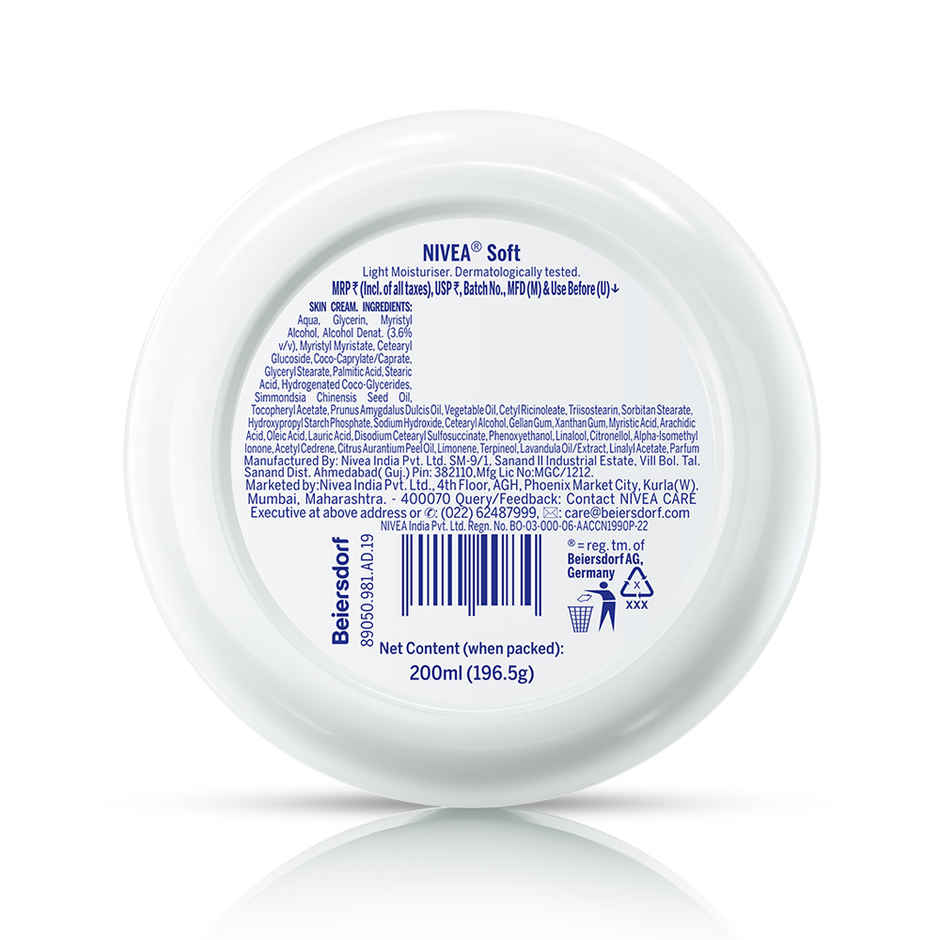 NIVEA Soft Light Moisturizer for Face, Hand & Body, Non-Greasy Cream for Instant Hydration