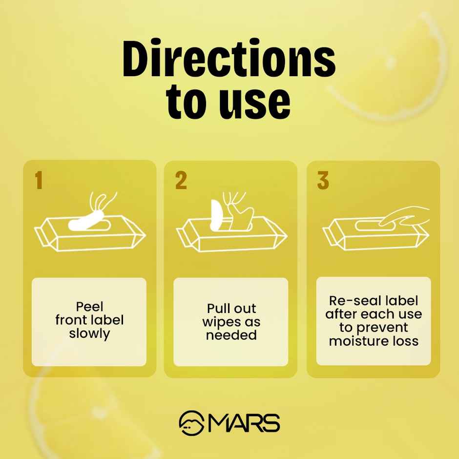 MARS Cosmetics Refreshing Wet Wipes For Face Wipes Lemon | 25 Pulls Per Pack