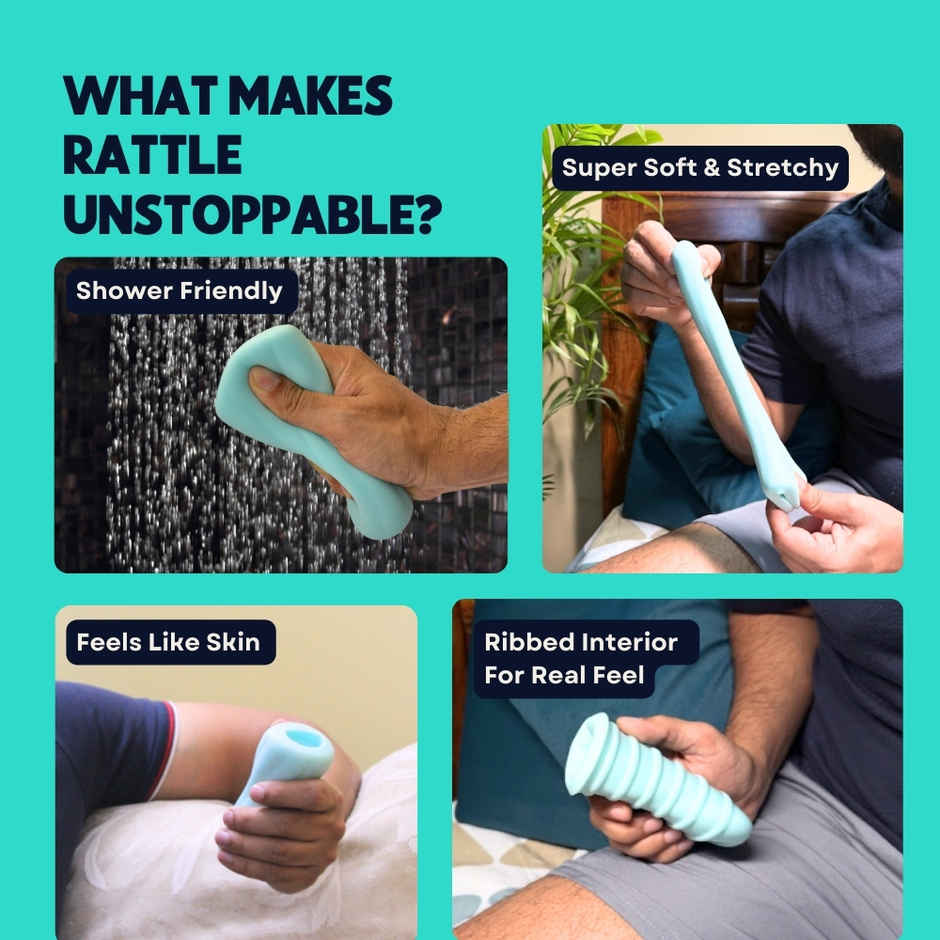 BoldEdge Rattle Men Stroker Personal Massager and Water-based Strawberry Lubricant Combo