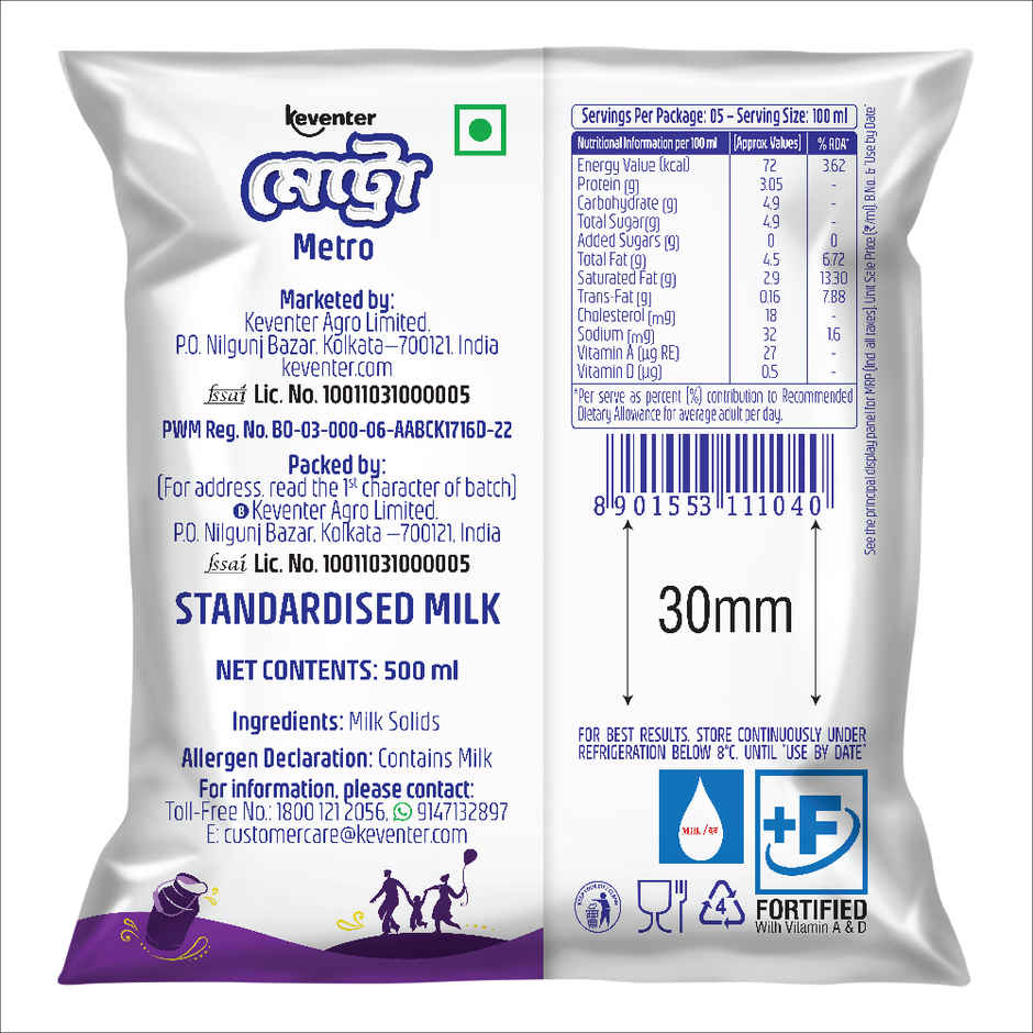 Keventer Metro Rich Fresh Milk | Pouch