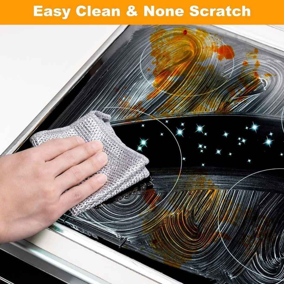 Clazkit Non-Scratch Wire Resuable Dishcloths - Pack Of 10 - Ideal For Washing Dishes, Sinks