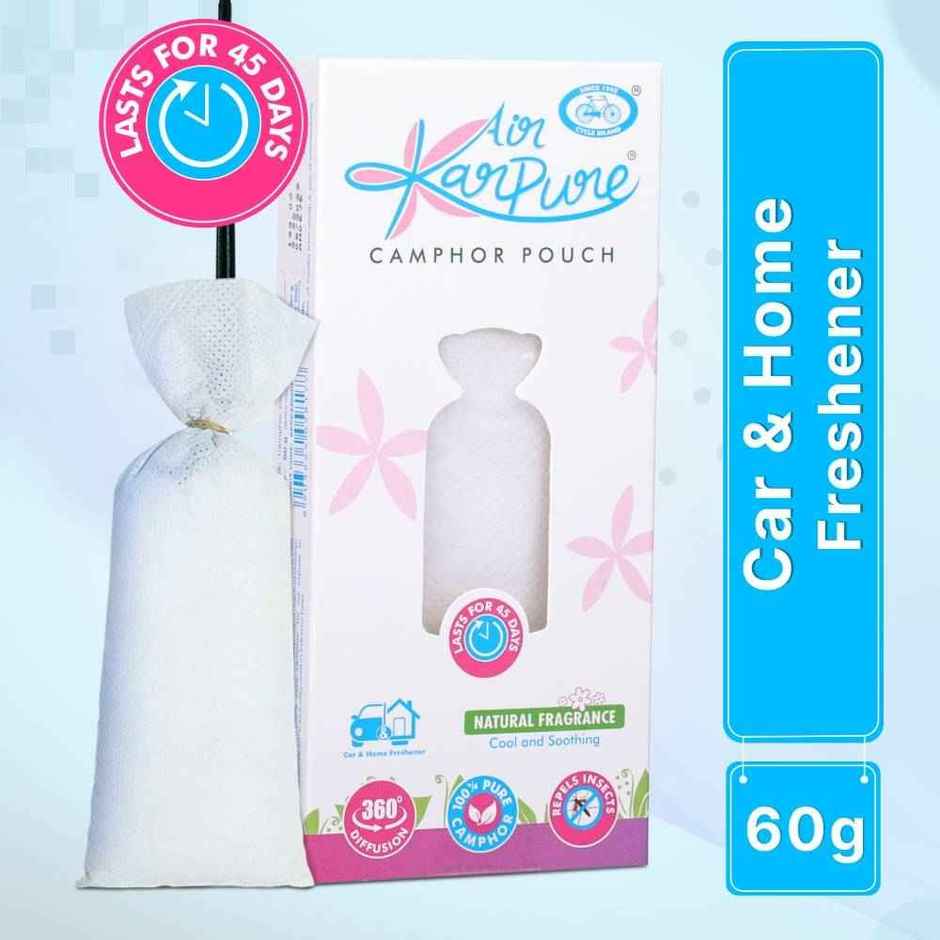 Natural Camphor Fragrance Pouch by Air Karpure | Car, Bathroom & Room Freshener|From House of Cycle