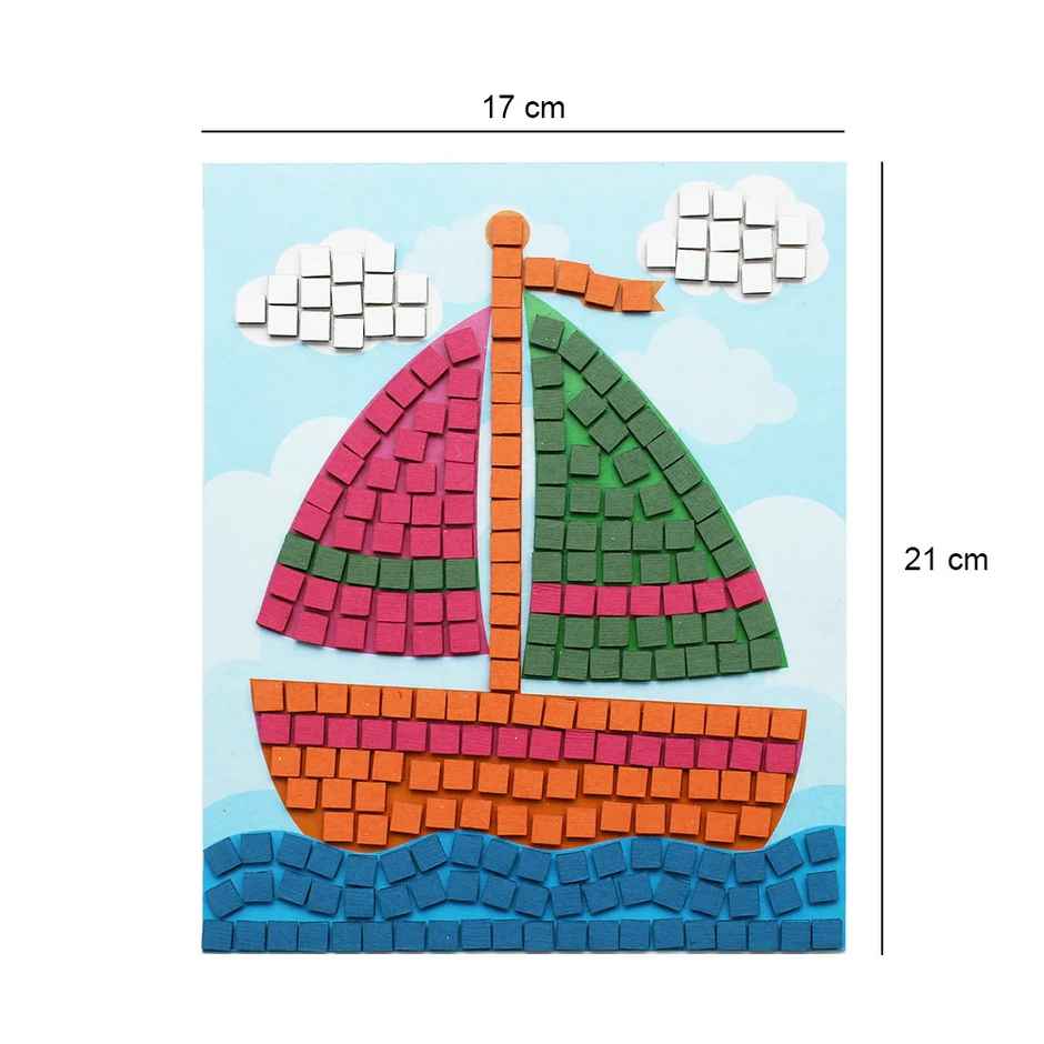 Itsy Bitsy Peel and Stick Mosaic Art Decor Sail Boat 21 x 17cm Lb
