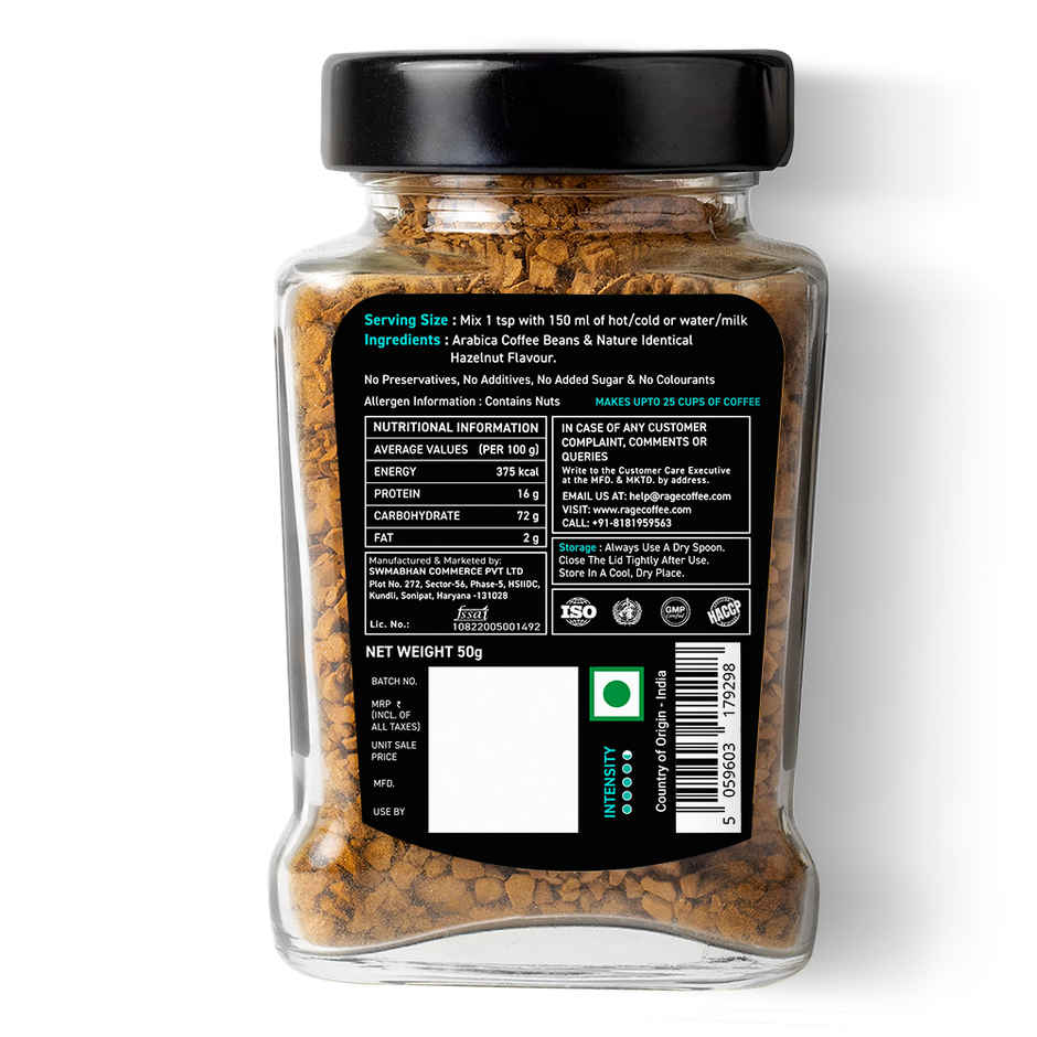 Rage Coffee Irish Hazelnut - Premium Arabica Instant Coffee