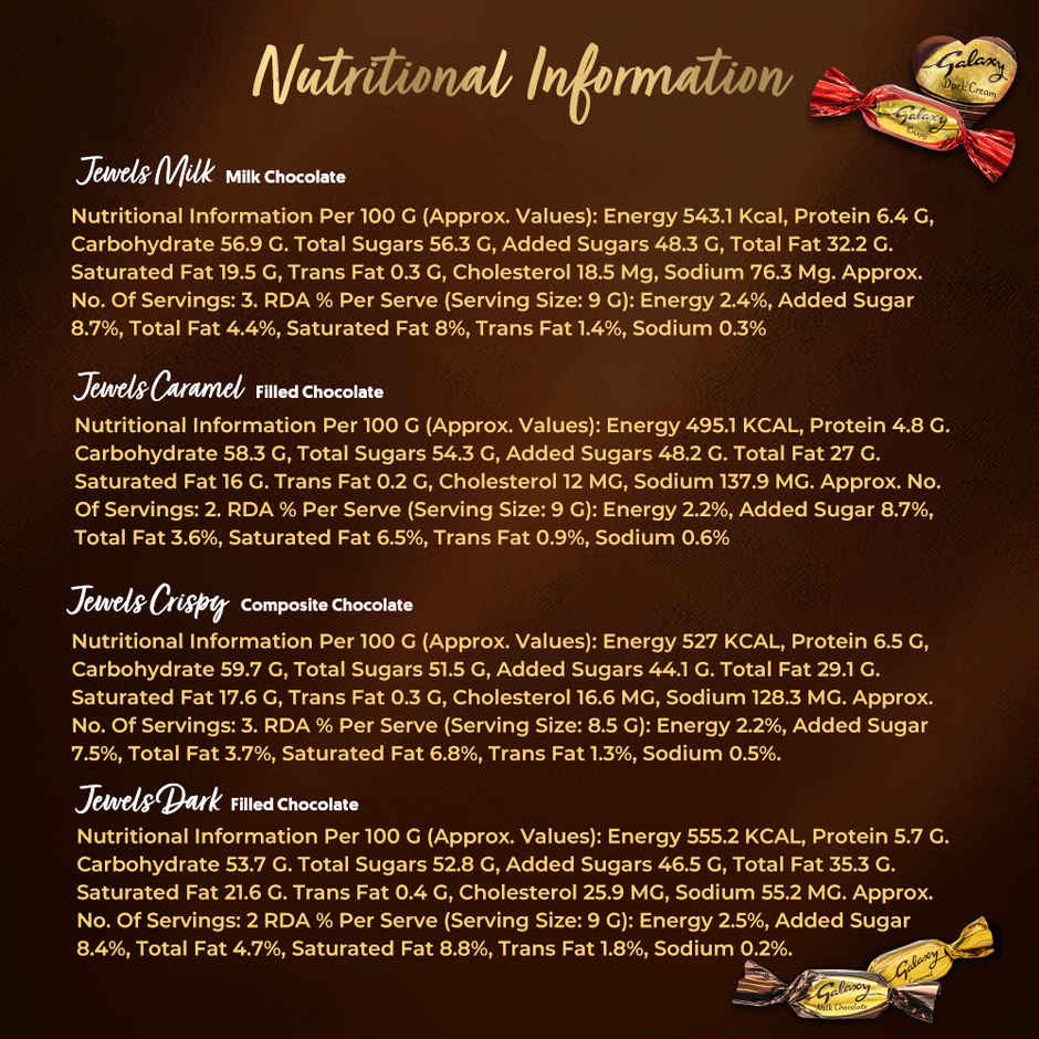 Galaxy Jewels Assorted Chocolates Diamond Box, 10 Imported Chocolate Mini Treats,