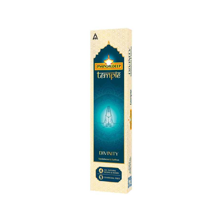 Mangaldeep Temple Divinity Sandalwood & Saffron Infused Fragrances | Hand Rolled Premium Incense