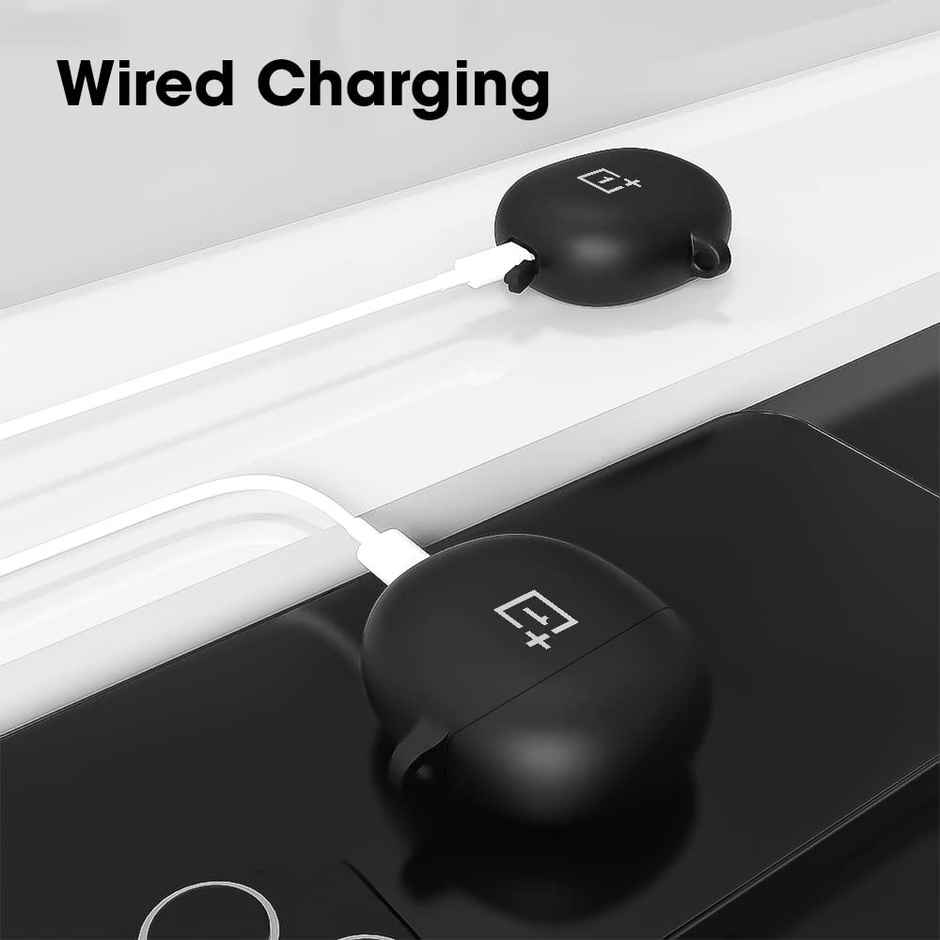 Sounce Earphone Case Cover Compatible for OnePlus Nord Buds CE, Soft Silicone Skin Case Cover Shock-Absorbing Protective Case with Keychain-Black