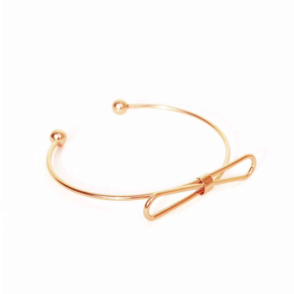 Joker & Witch Elegant Bow Open Cuff Rosegold Bracelet