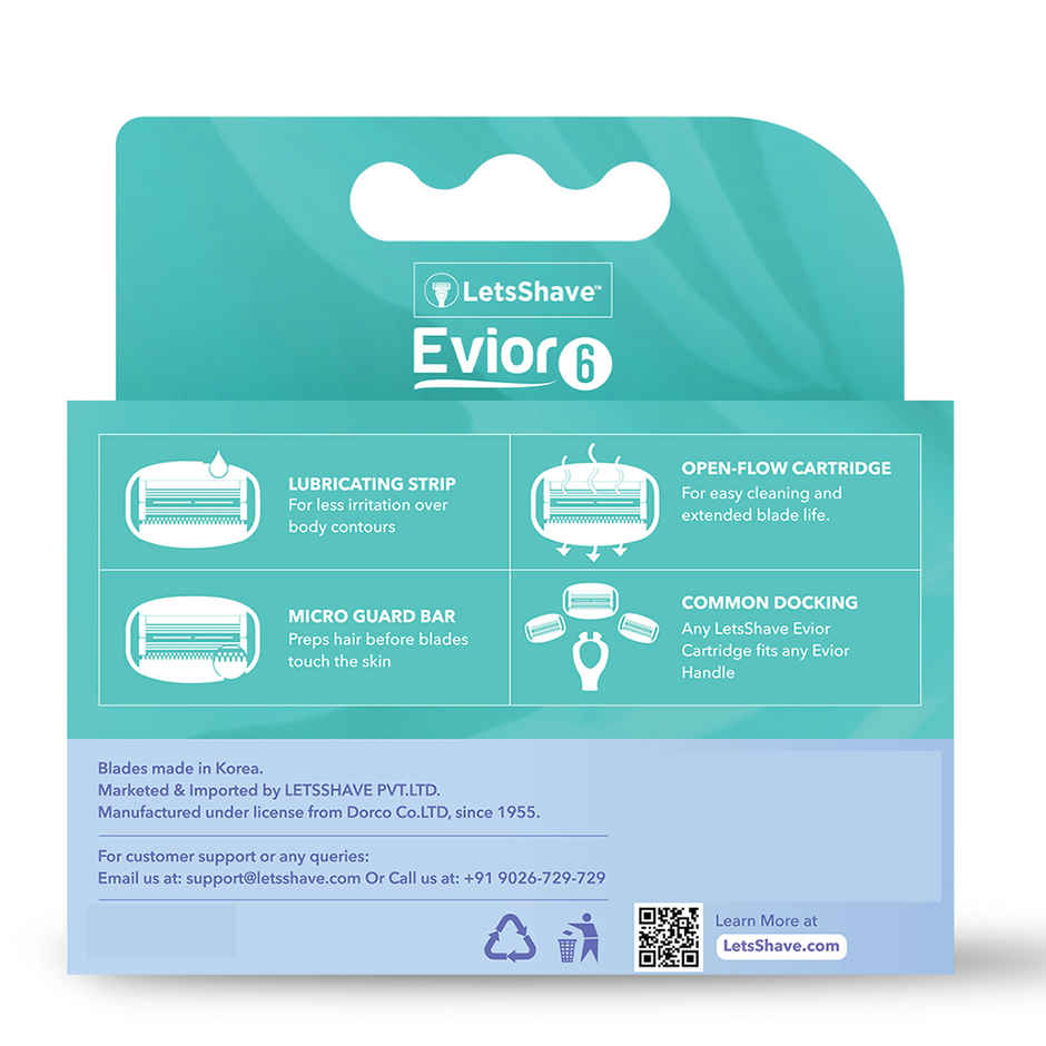 Letsshave Evior 6 Shaving Razor Blades| World'S First 6 Blade Razor For Women