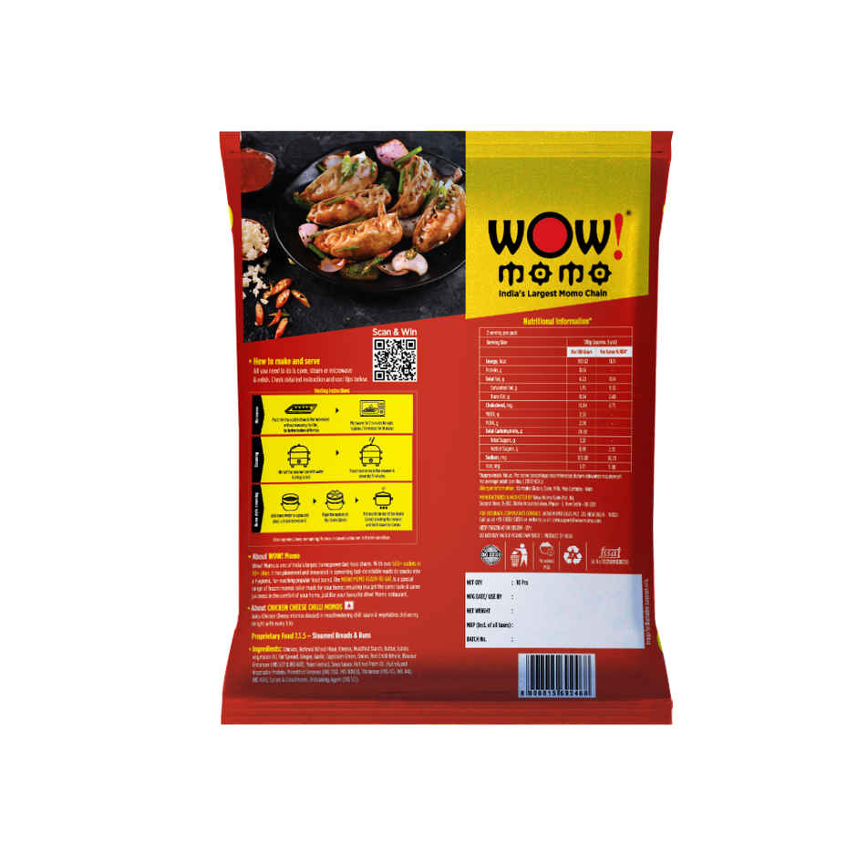 Wow! Chicken Cheese Chilli Momos | Spicy & Cheesy