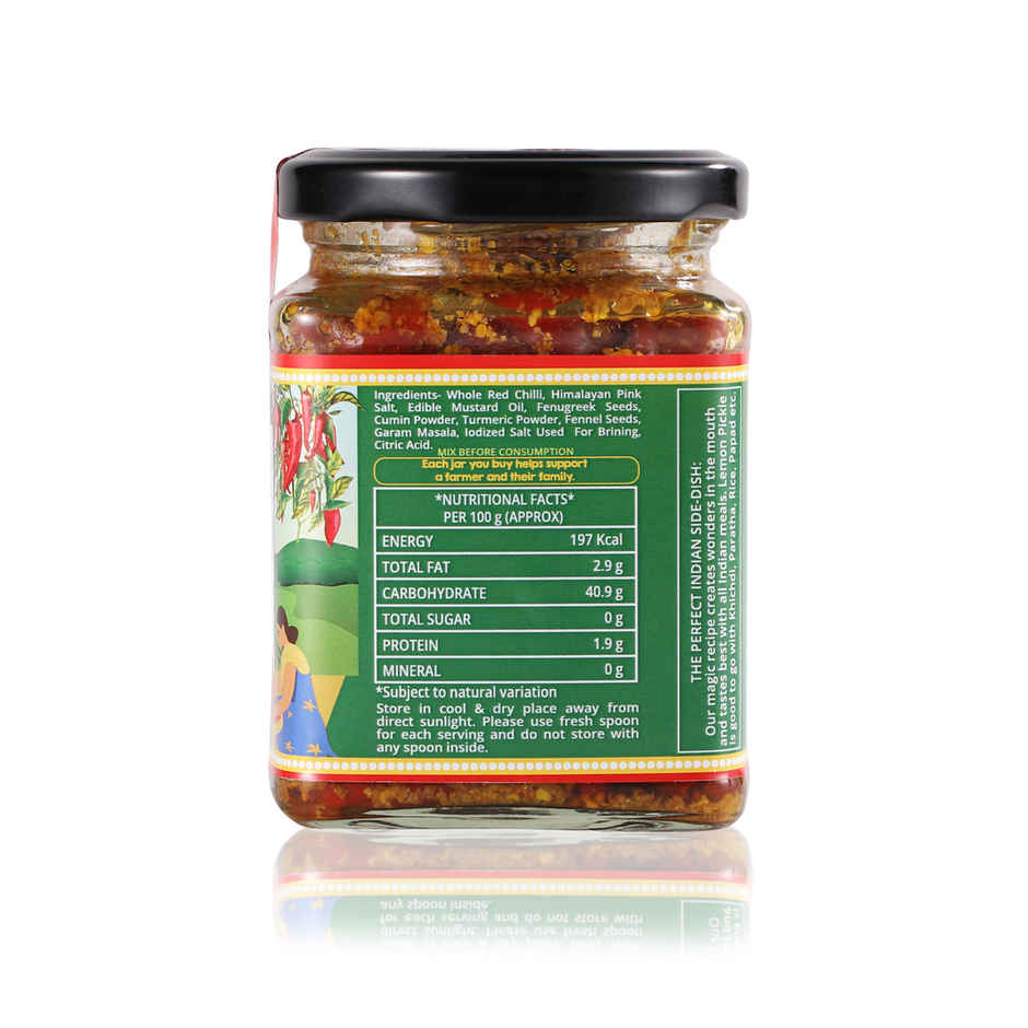 The Little Farm Co. Red Chilli Pickle Achaar | No Added Preservatives