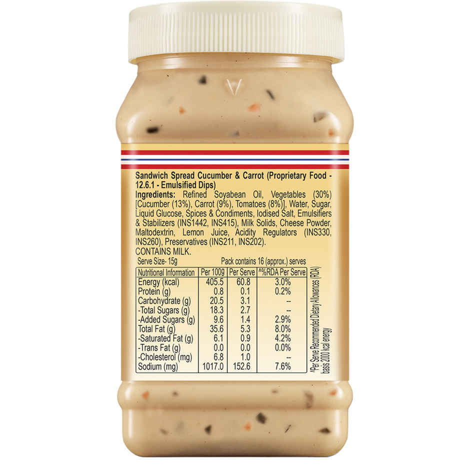 Dr. Oetker FunFoods Veg Cucumber & Carrot Sandwich Spread