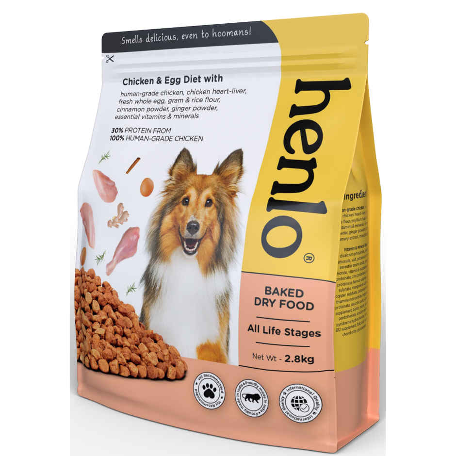 Henlo Chicken & Egg Baked Dry Dog Food for Adult Dogs & Puppies |Pet Kibble|Puppy Food