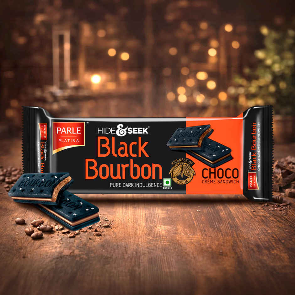 Parle Hide & Seek Black Bourbon Chocolate Cream Biscuits | Trans Fat-free Combo