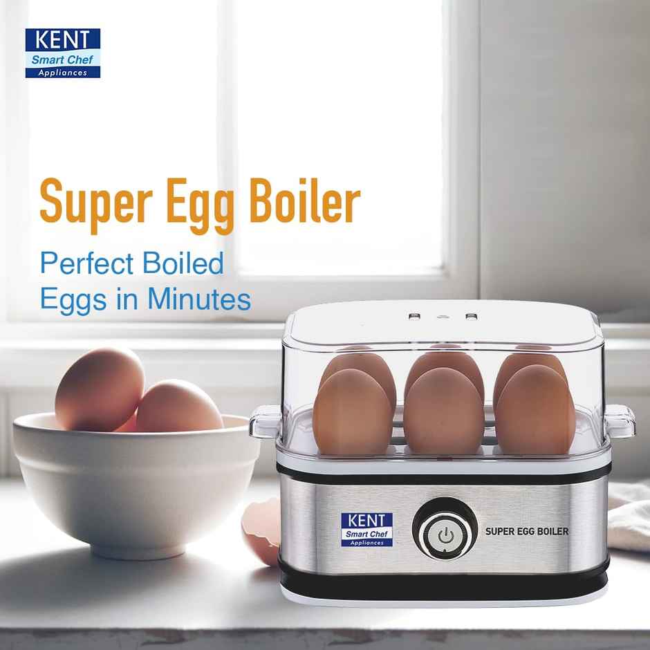 Kent Super Egg Boiler | 3 Boiling Modes | Stainless Steel Body and Heating Plate Automatic - Silver