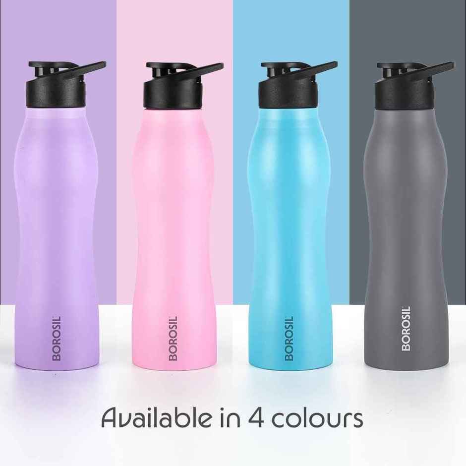 Borosil Grip Go BIS Approved Single Wall Stainless Steel Water Bottle | Pink | 950 ml