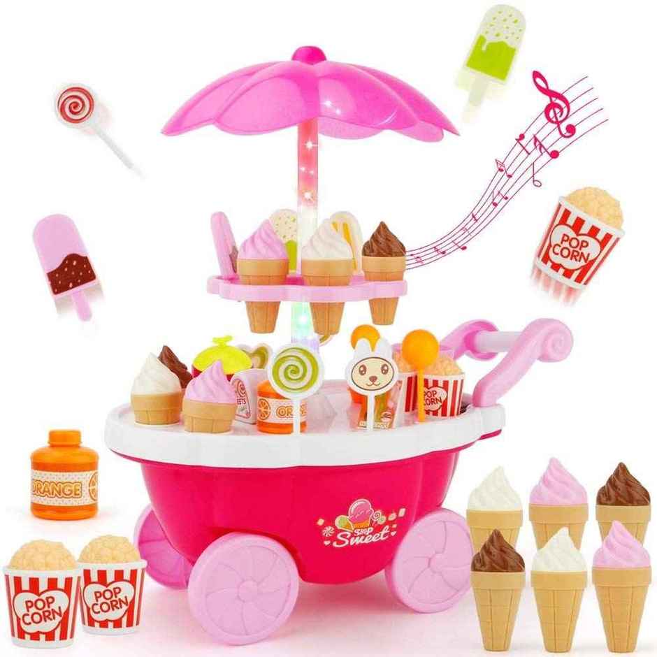 Toyshine Ice Cream Kitchen Play Set | 2 + Years | Pink | Plastic | 39 Pcs