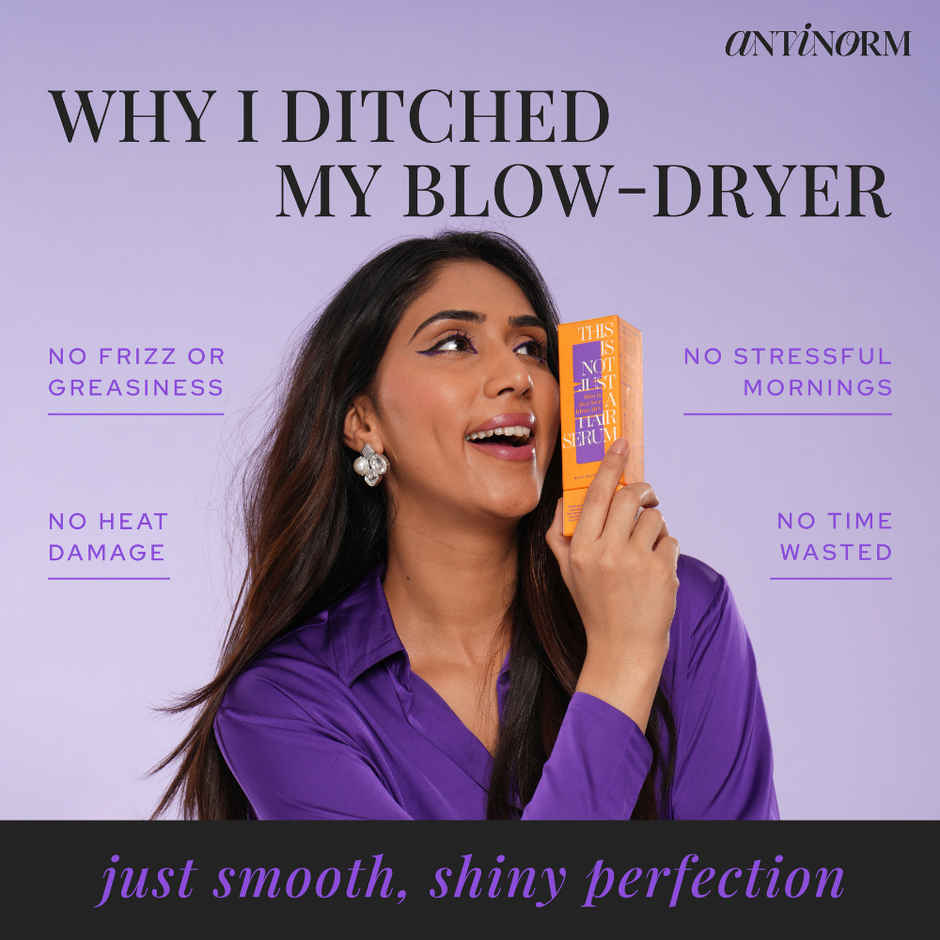 Antinorm Bye Bye Blow Dry | Anti-Frizz leave-in Hair Serum | Softens hair and reduces dryness