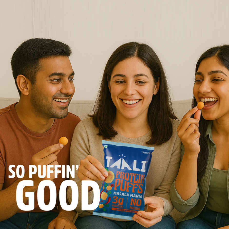 Taali Protein Puffs - Masala Puff, Roasted, Corn & Jowar, No Maida, Rich in Protein