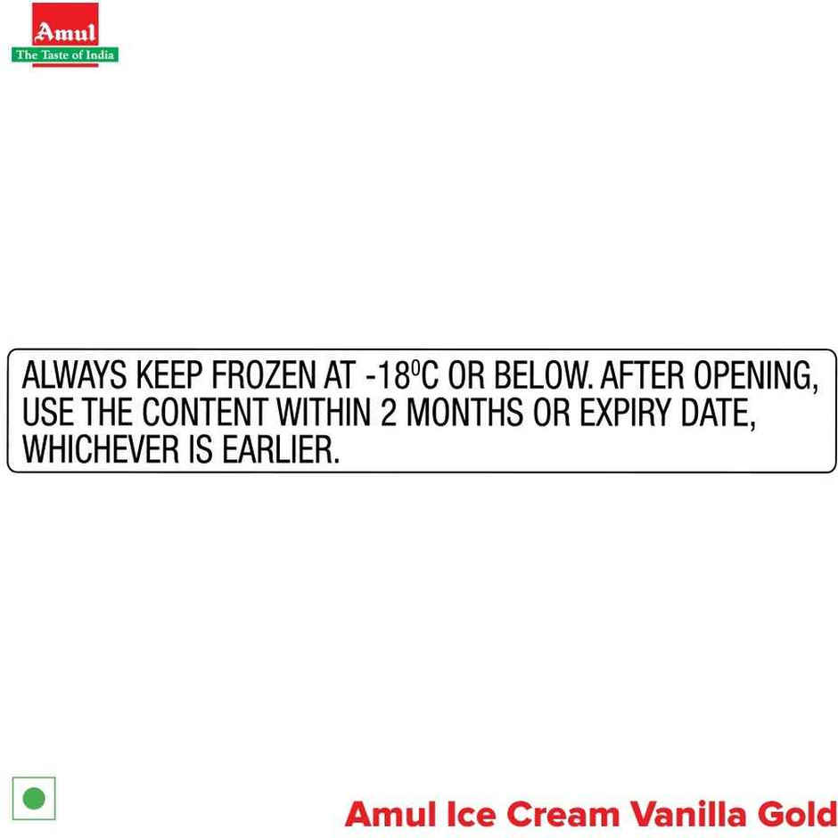 Amul Gold Vanilla Ice Cream Tub | Rich & Creamy Vanilla
