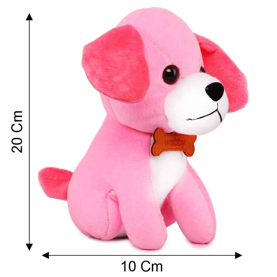 Webby Soft Animal Plush Dog Toy | 20 cm | Pink