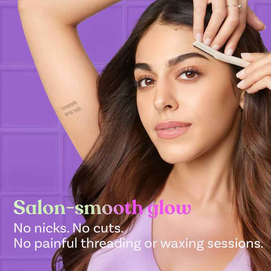 Bombae Biodegradable Face And Eyebrow Razor For Women| Reusable| 3 Pieces