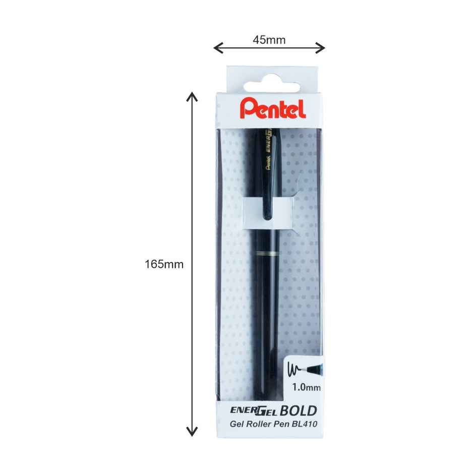 Pentel BL410 Energel Bold Single Black Body Blue Ink