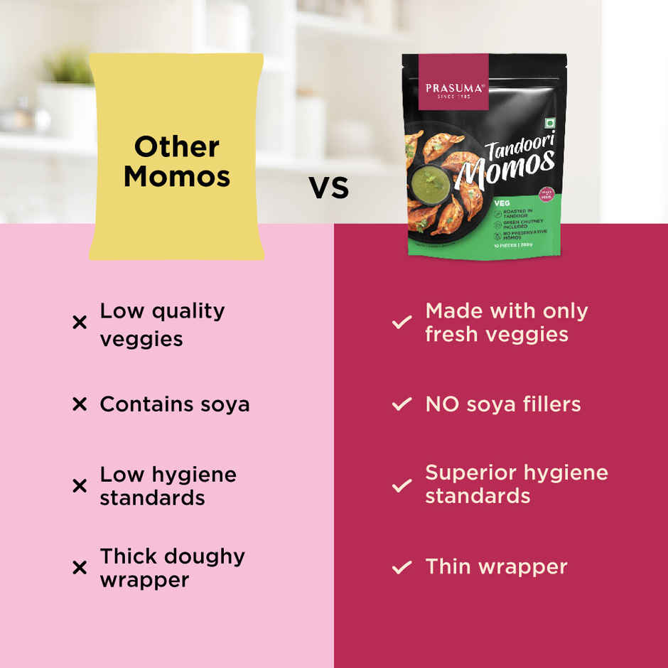 Prasuma Tandoori Veg Momos | Frozen Snack