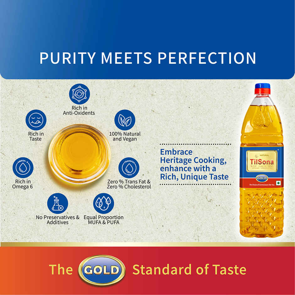 Tilsona Gold Sesame/Til Oil |  Pure & Natural Cooking Oil