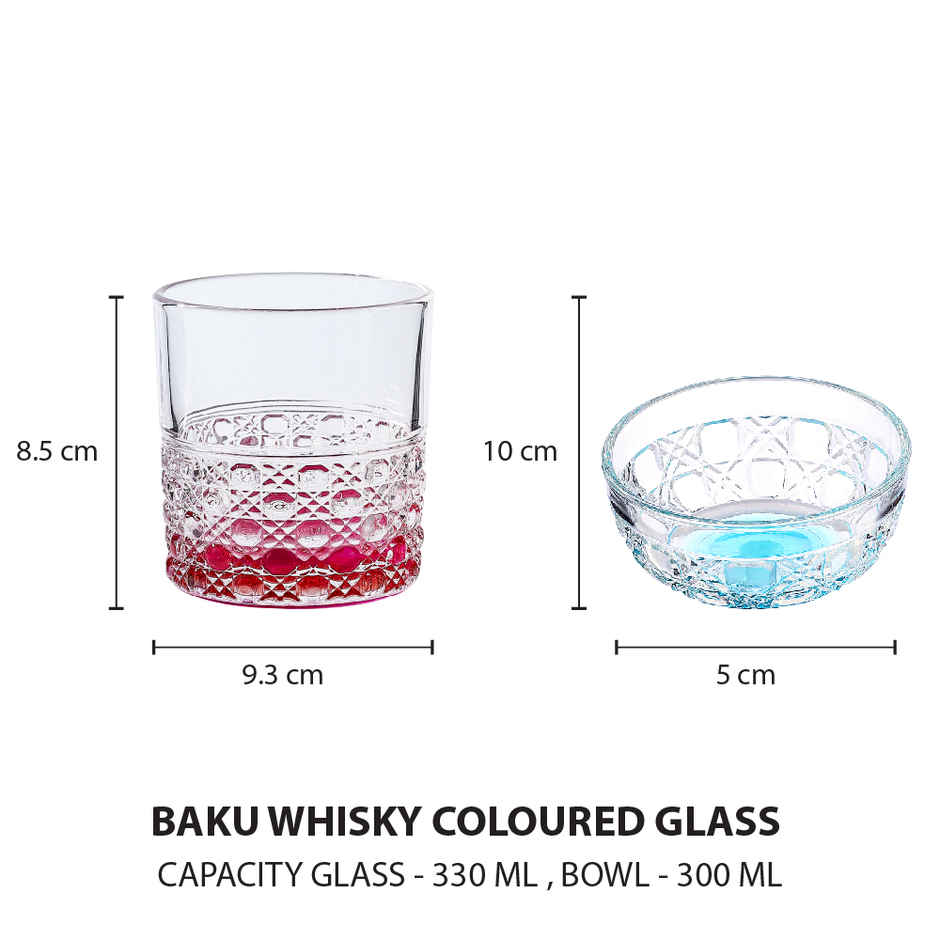 Sanjeev kapoor BAKU COLORED PARTY SET | 4 pcs 330 ml + 2 pcs 300 ml