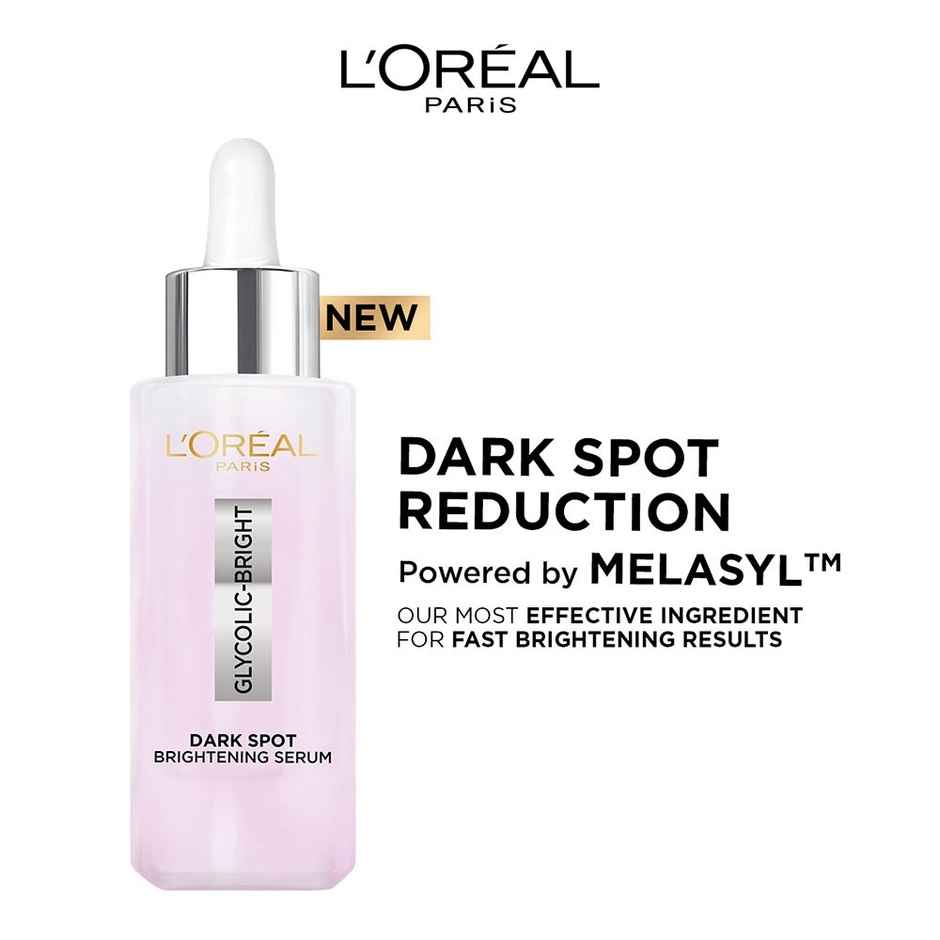 L'Oreal Paris Glycolic Bright 8% Melasyl + Niacinamide Face Serum for Brightening Dark Spots