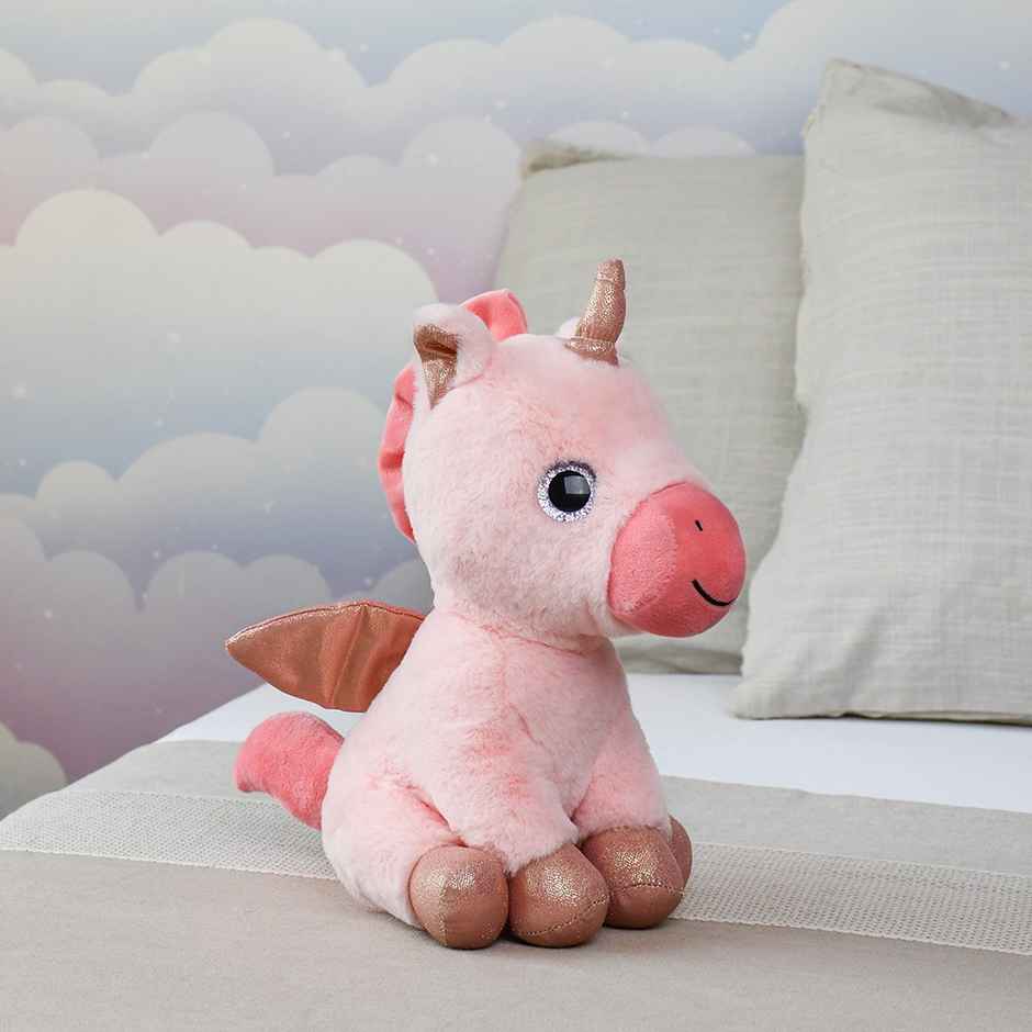 Mirada Tie Dye Pink Unicorn Soft Toy With Glitter Eye