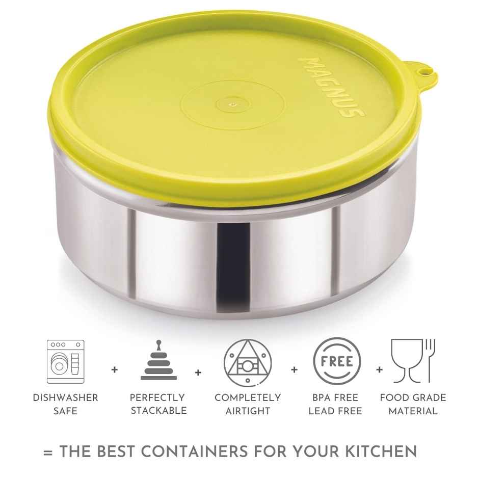 Magnus Stainless Steel Easy Lock Container - 400Ml | Leak-Proof Airtight & Bpa Free