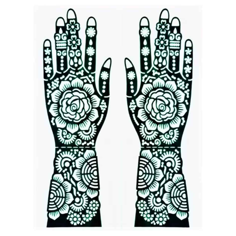 Mehendi Stencil | Mandala Flower | Easy Apply | Se7en