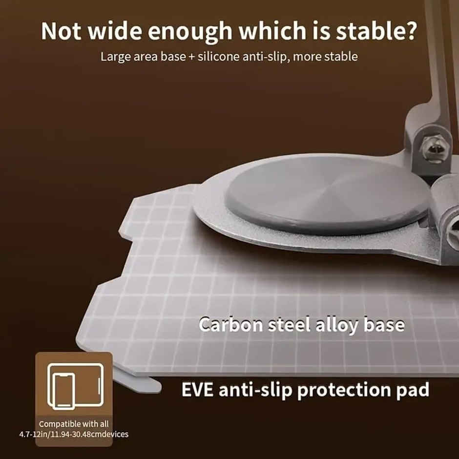 Dyazo 360 Rotating Tablet Stand Holder - Compatible with iPads & Tablets - Silver