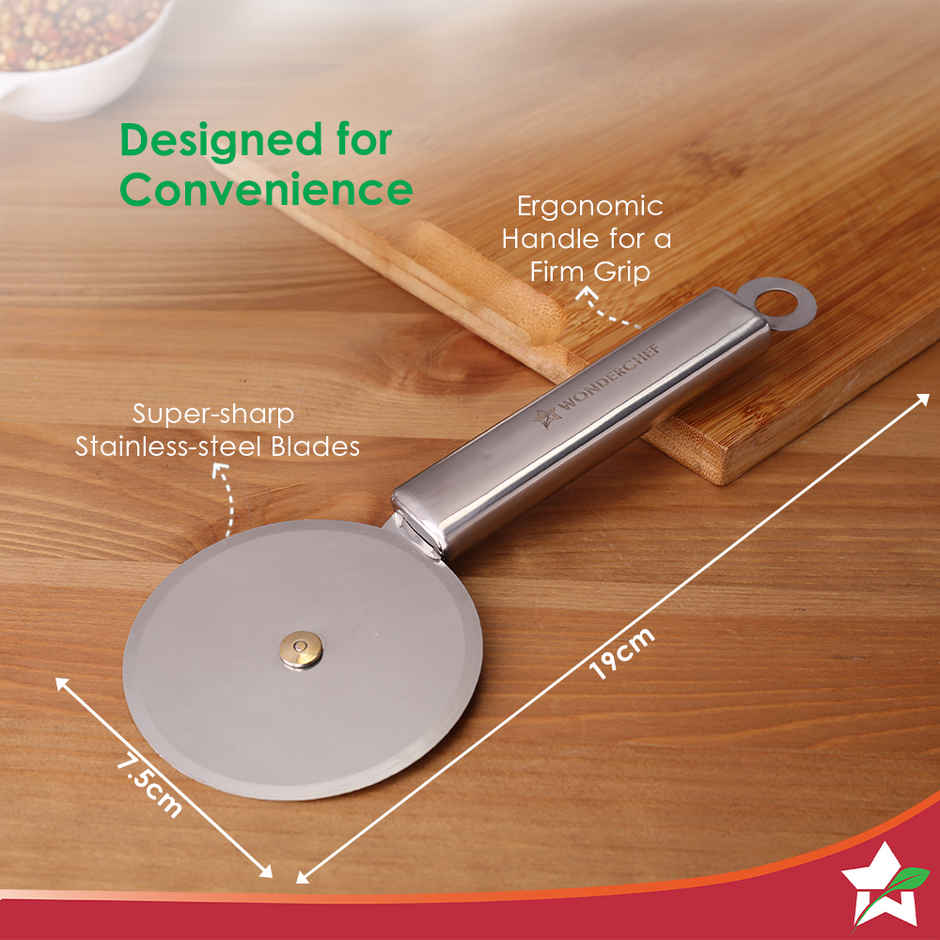 Wonderchef Ambrosia Pizza Cutter | SS Blade with Finger Guard