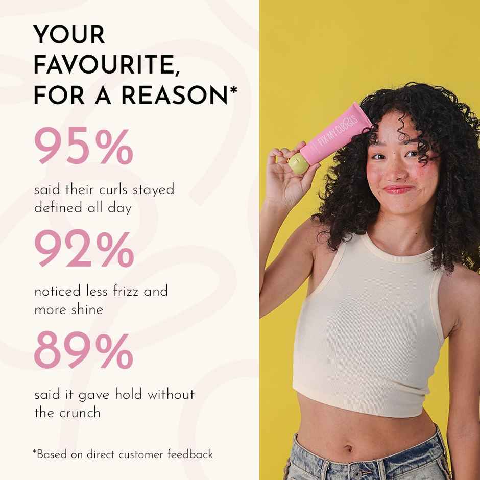 Fix My Curls Defining Hair Gel Enriched With Sunflower Oil & Keratin Strong Hold Curl Sculpting Gel