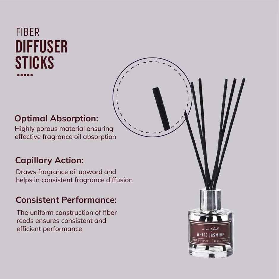 Aromahpure Premium Reed Diffuser - Jasmine, With 6 Fiber Reed Stick