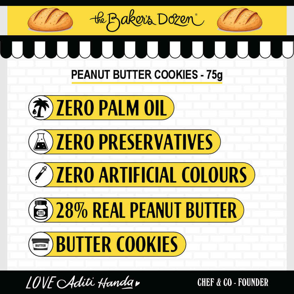 The Baker's Dozen Peanut Butter Cookies | High Protein Cookies | Premium Biscuit Handmade Cookies