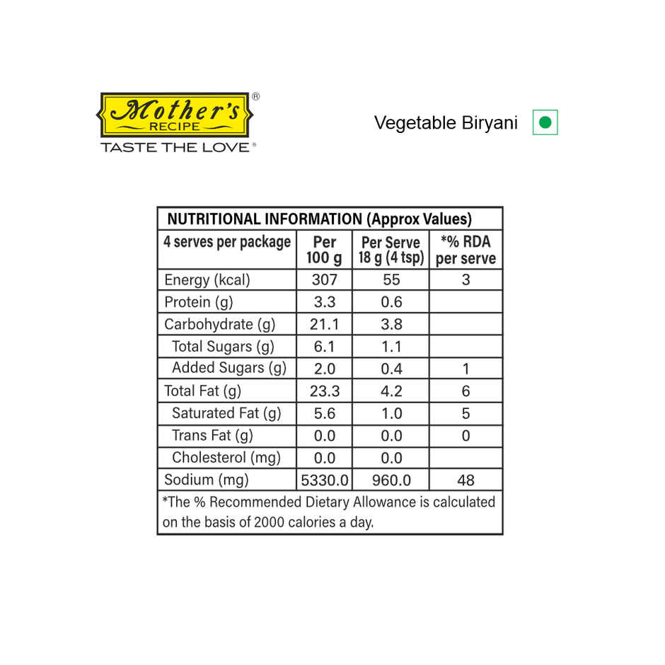 Mothers Recipe VEG Biryani Masala Mix