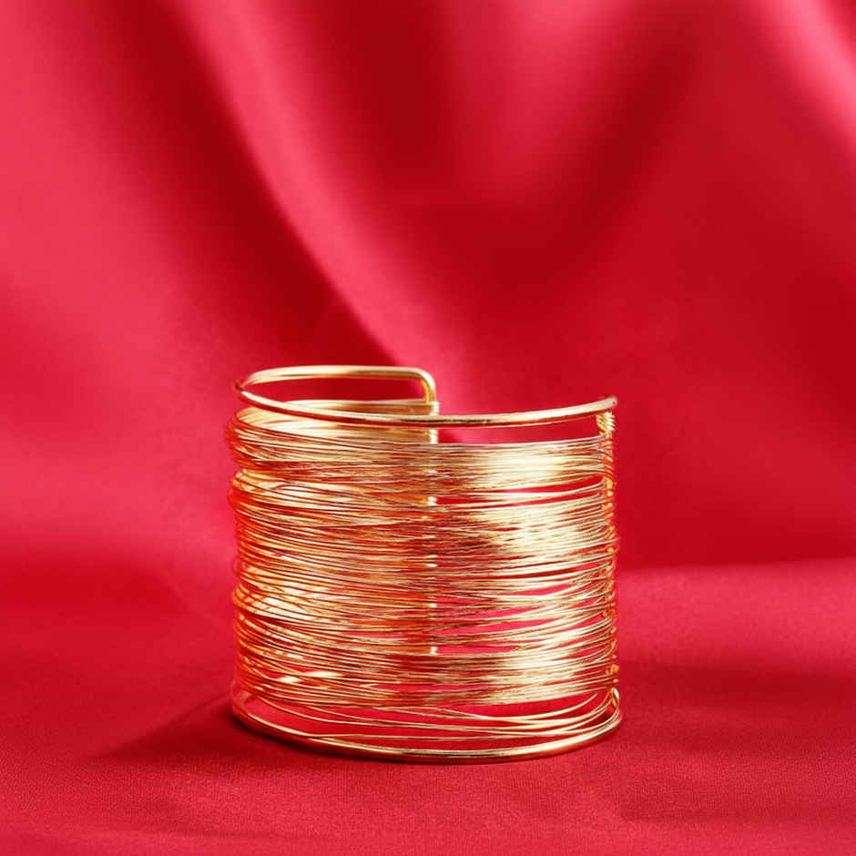 Shining Diva Fashion Non Precious Metal Gold Plated Kada Bangle Cuff Bracelet for Women | 8133b