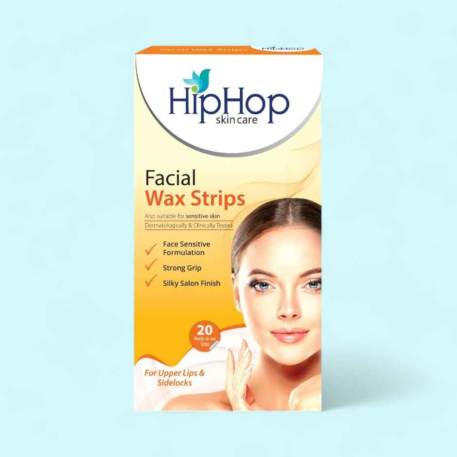 HipHop Skincare Facial Wax Strips for Normal to Sensitive Skin, For Instant Hair Removal