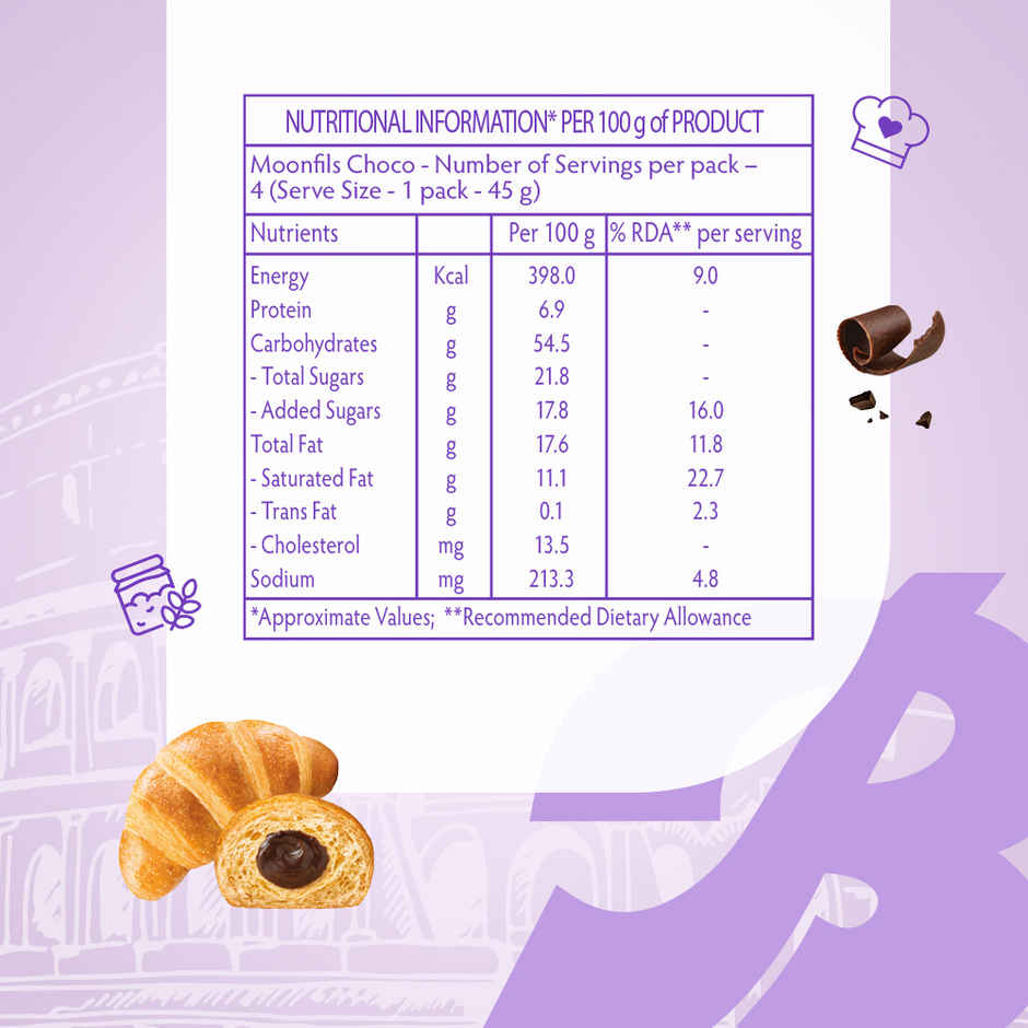 Bauli Moonfils Croissant Chocolate Combi (Pack Of 4)