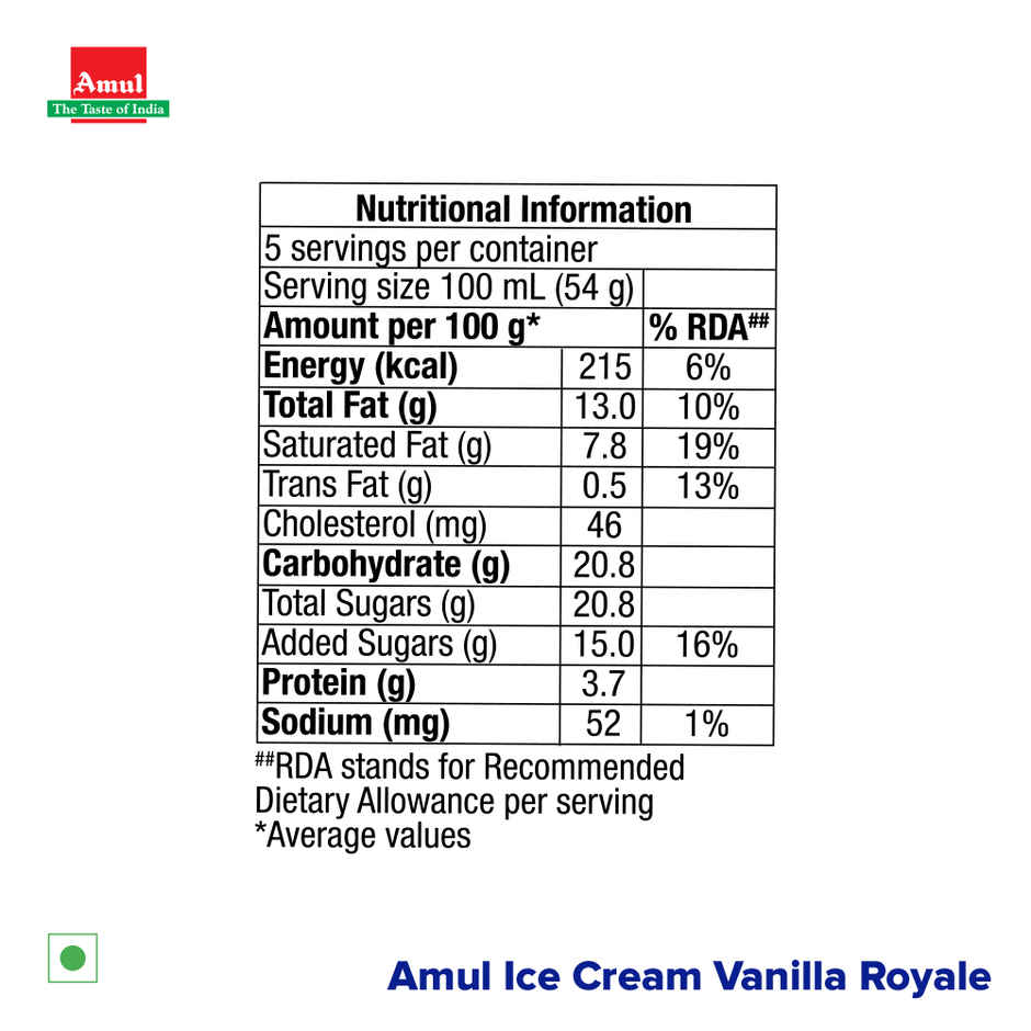 Amul Vanilla Icecream Tub