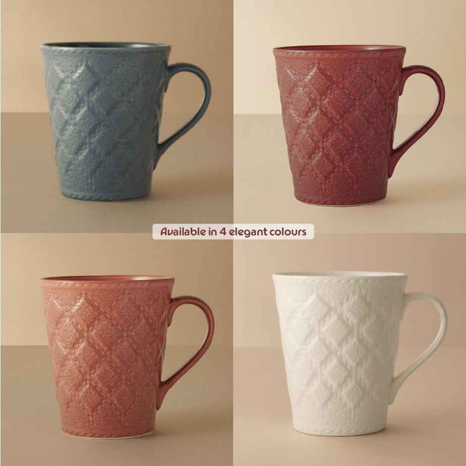 Borosil Porcelia Velvetto Terra Tea Coffee Porcelain Mug Set Microwave Dishwasher Safe