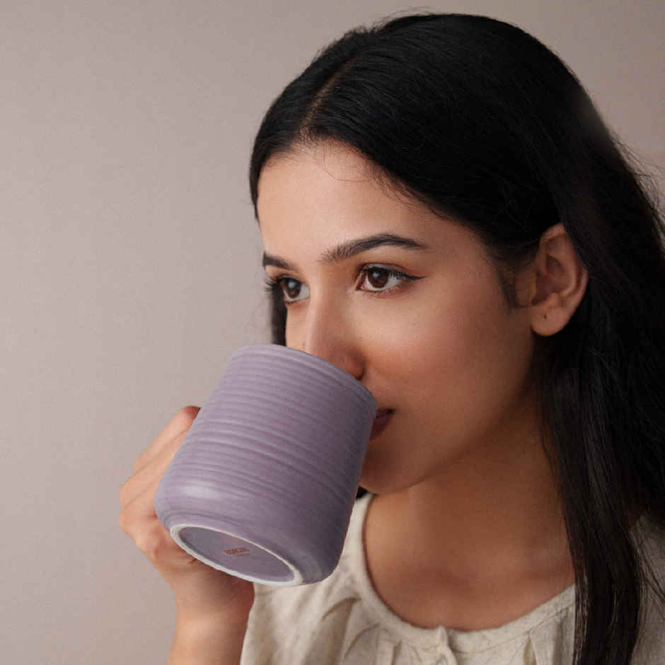 Borosil Porcelia Bello Lavender Tea Coffee Porcelain Mug Set Microwave Dishwasher Safe